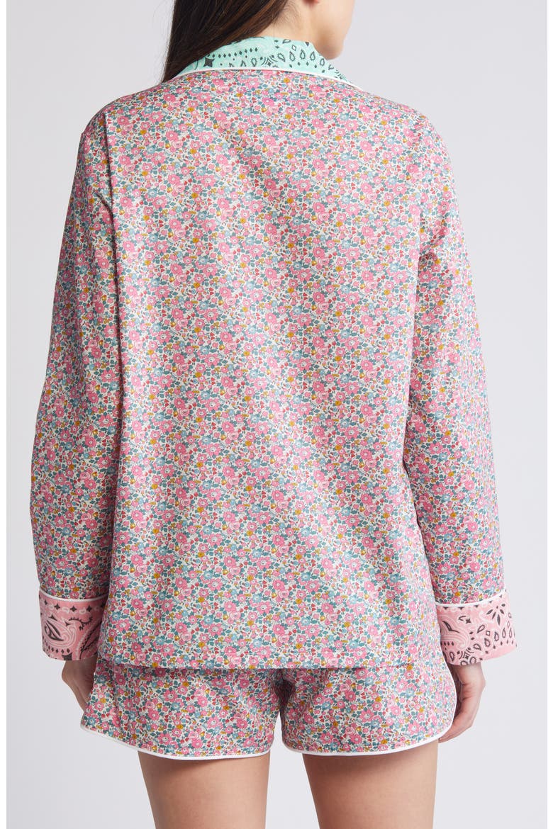 x Liberty London Mixed Print Pajama Shirt (Nordstrom Exclusive), Alternate, color, MINT / PALE PINK