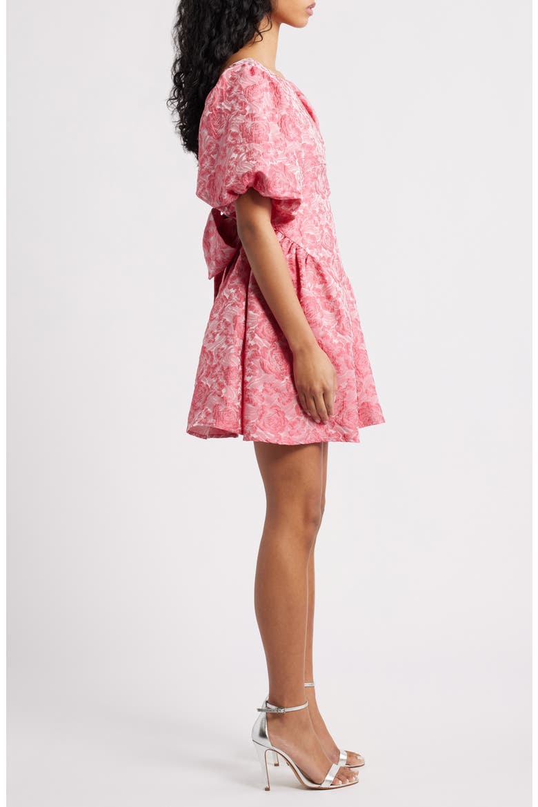 Amour Floral Jacquard Minidress, Alternate, color, PINK
