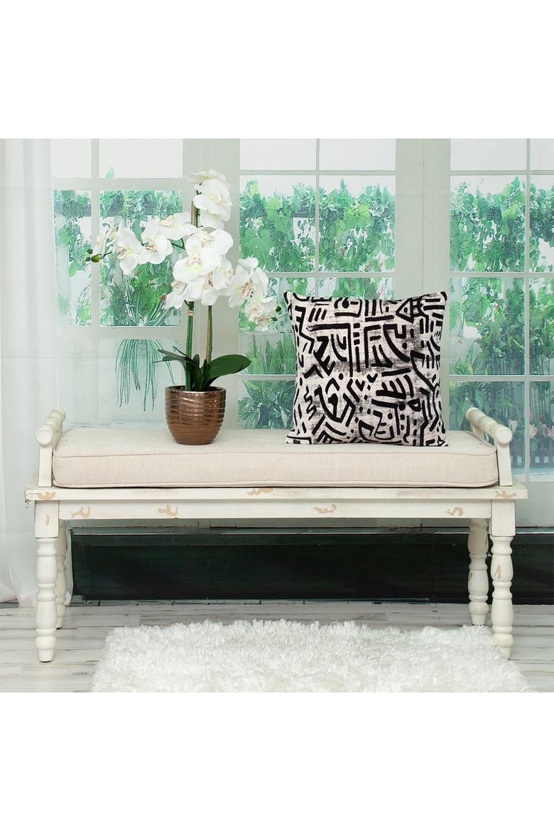 Azar Transitional White Throw Pillow, Alternate, color, WHITE