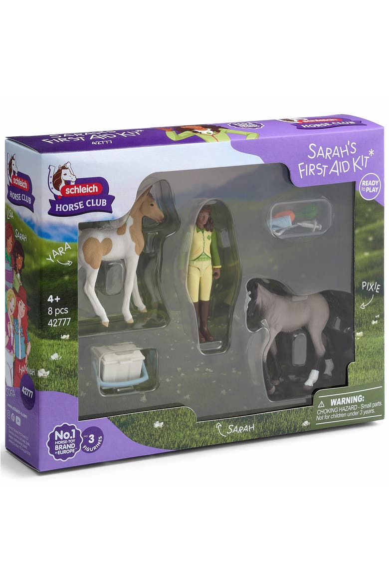 Horse Club Sarah's First Aid Kit, 8 Piece Animal Medical Toy Playset, Alternate, color, Multicolored