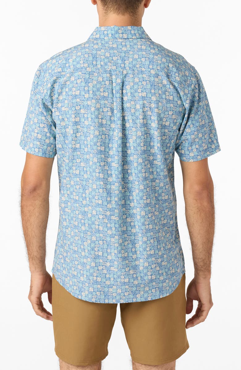 O'Neill Oasis Eco Floral Short Sleeve Button-Up Shirt, Alternate, color, Copen Blue