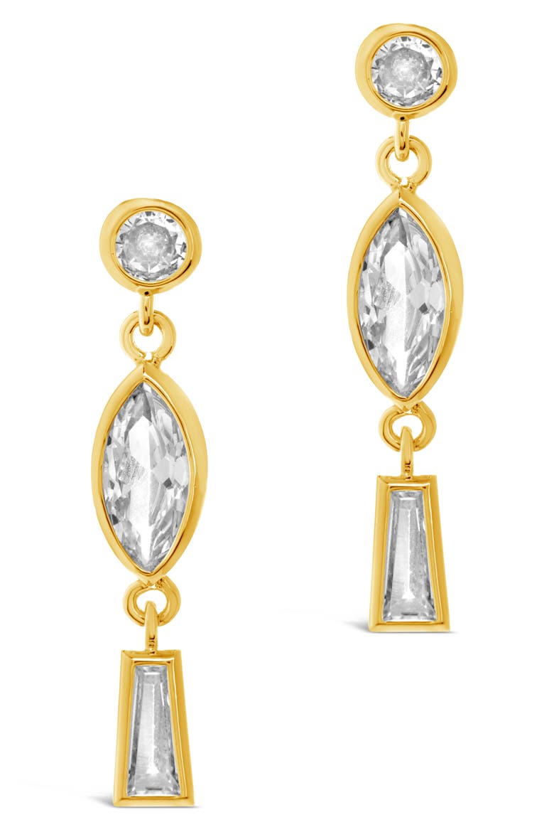 Suvi CZ Drop Earrings, Alternate, color, GOLD