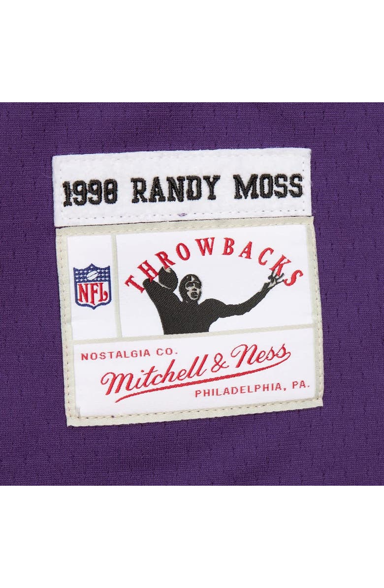 Mitchell & Ness Men's Mitchell & Ness Randy Moss Purple Minnesota Vikings Player Name & Number Hoodie Legacy Jersey, Alternate, color, Purple