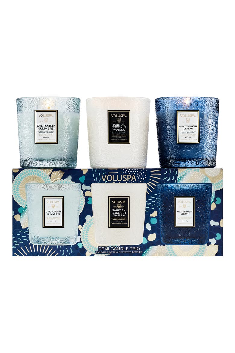 Coastal Getaway Demi Candle Trio, Main, color, NO COLOR