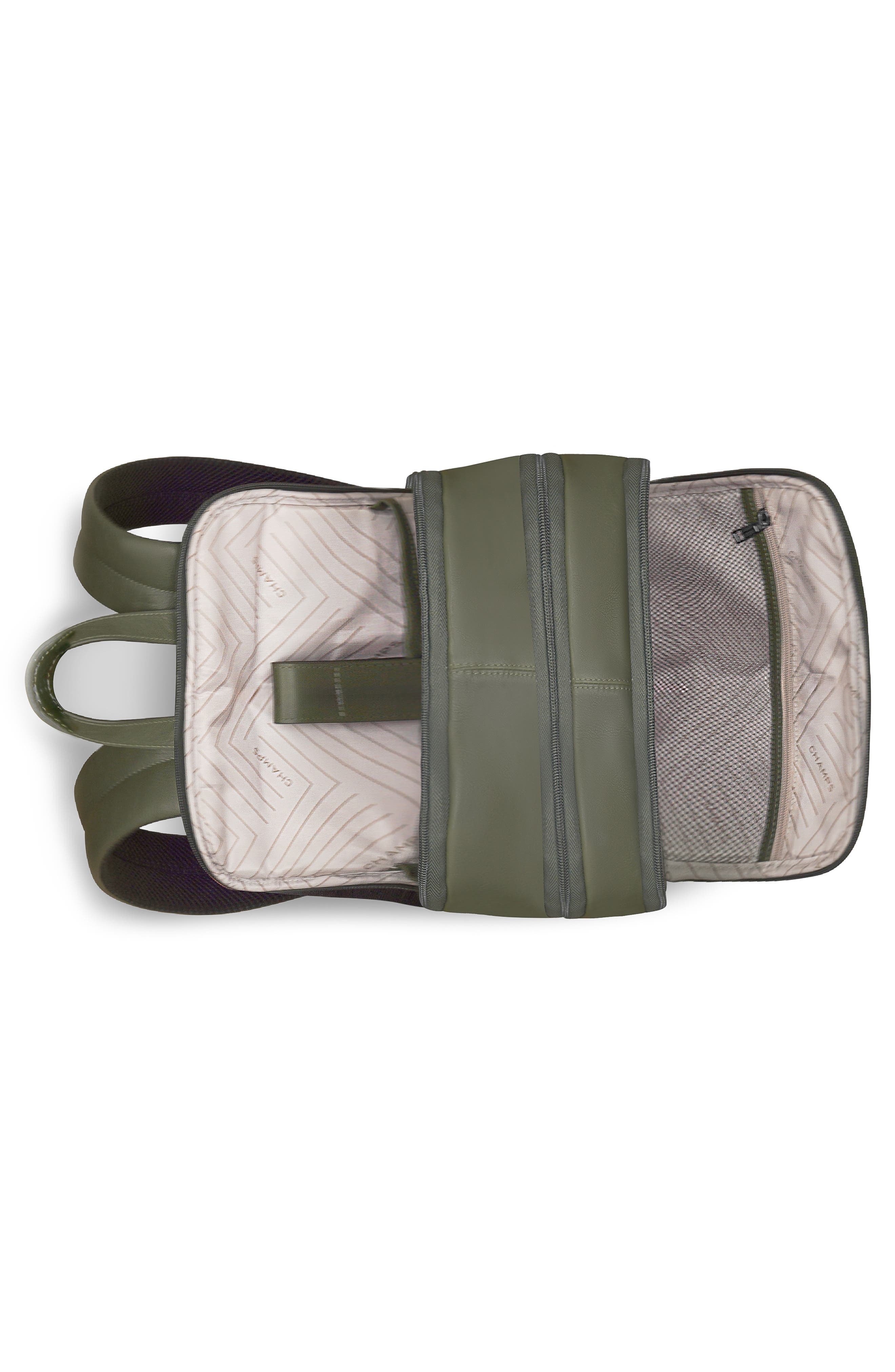 CHAMPS Onyx Leather Backpack, Alternate, color, Khaki