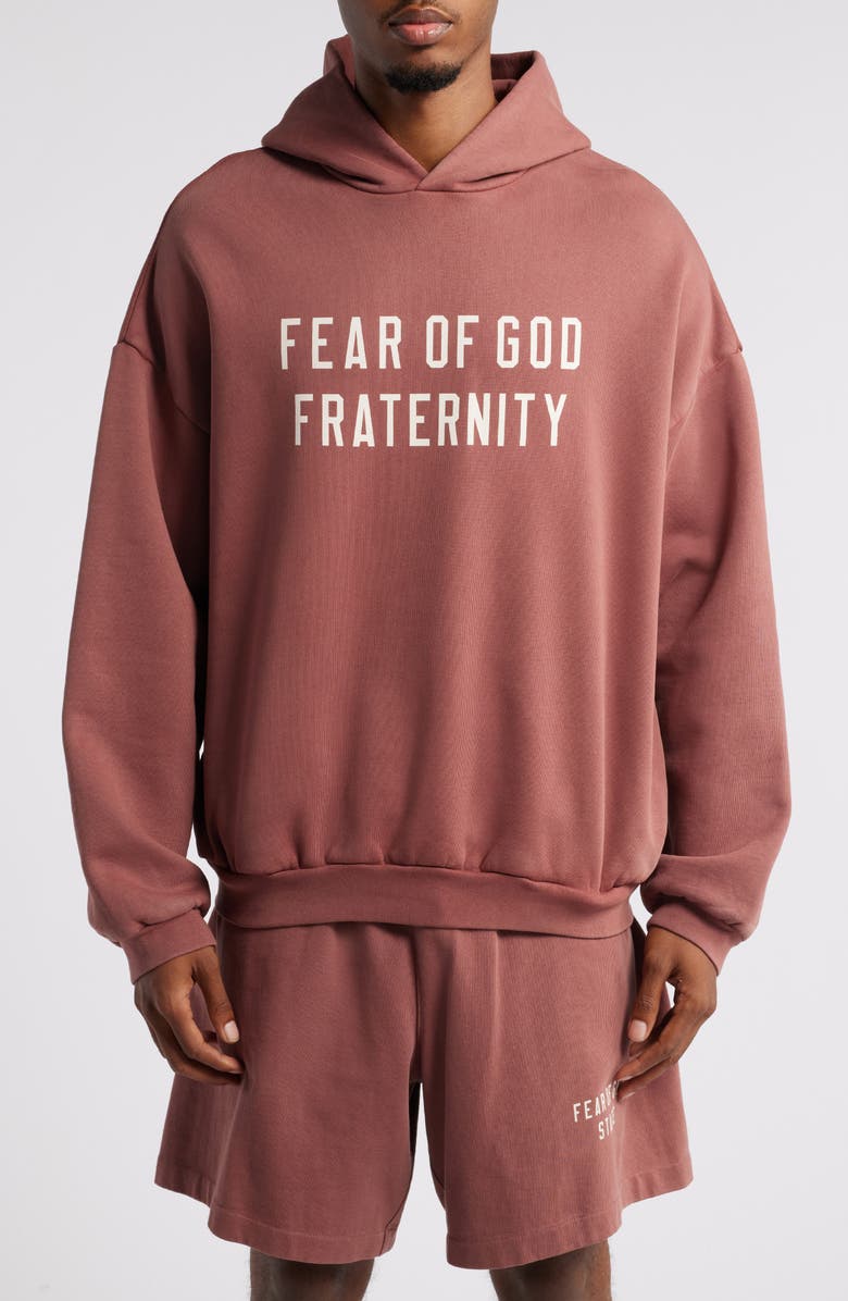 Fear of God Essentials Gender Inclusive Fraternity Cotton Hoodie, Main, color, 