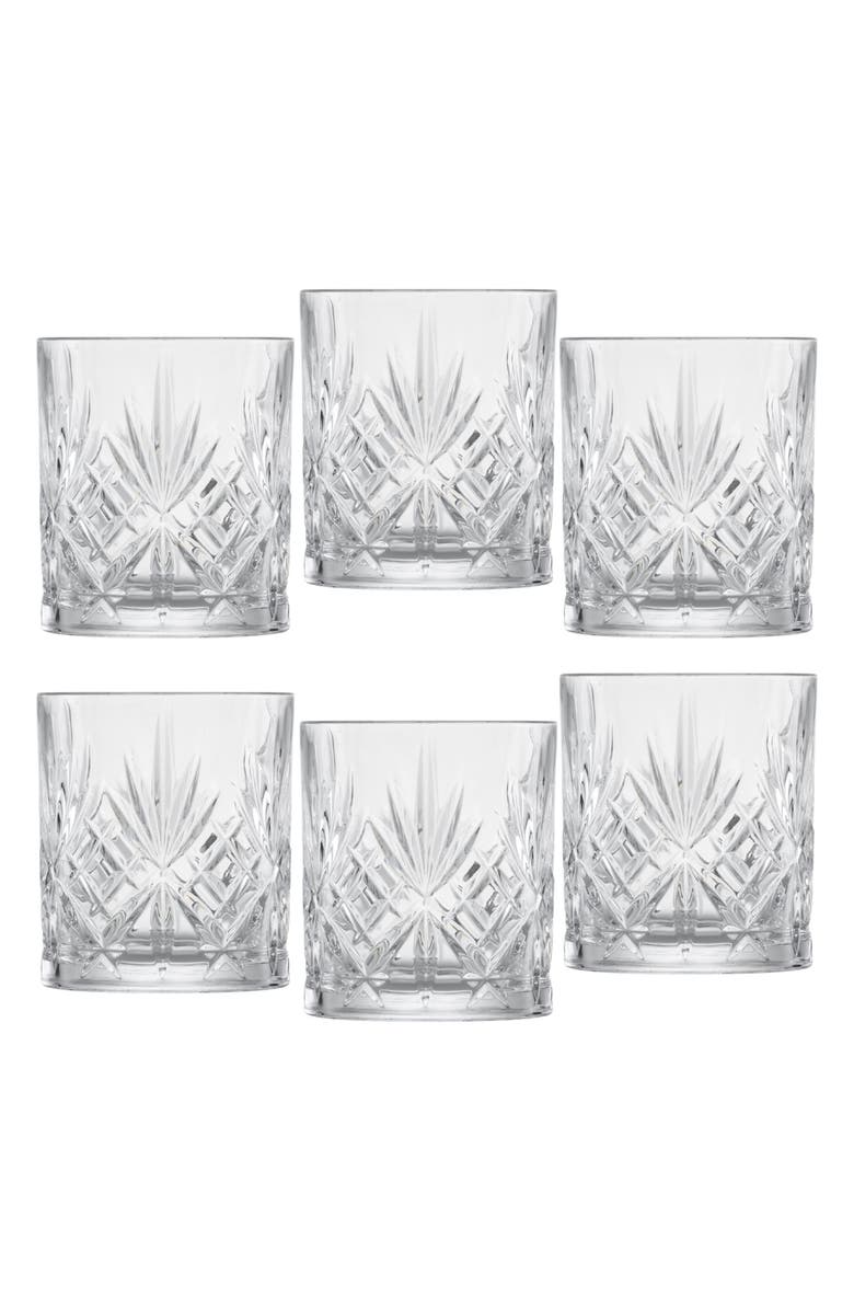 Schott Zwiesel Show and Stage Set of 6 Double Old Fashioned Glasses, Main, color, Clear