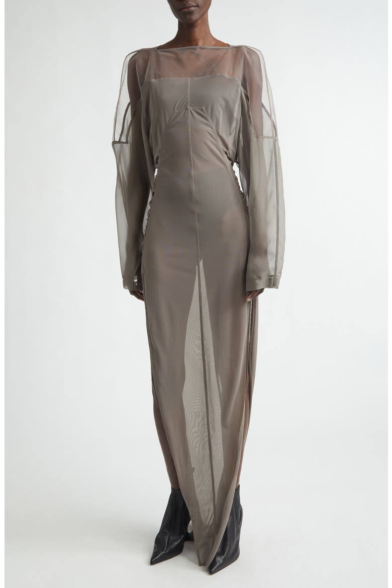 Collage Paneled Long Sleeve Gown, Main, color, DUST