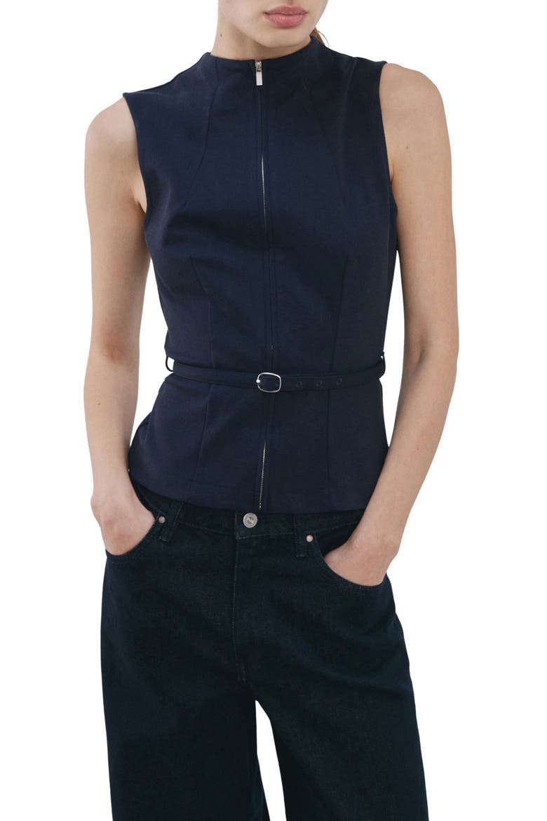 Fitted Zip Vest, Main, color, DARK NAVY