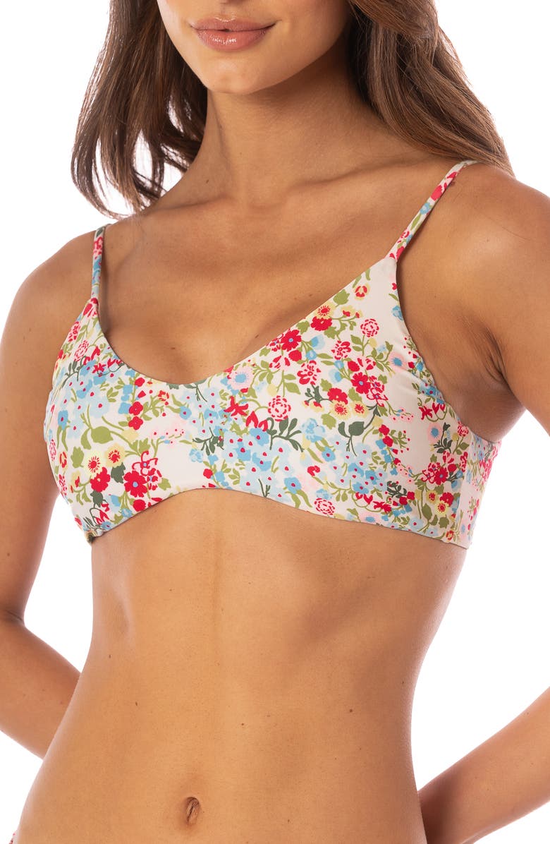 Maaji Love in Bloom Liberties Reversible Bikini Top, Alternate, color, Open White