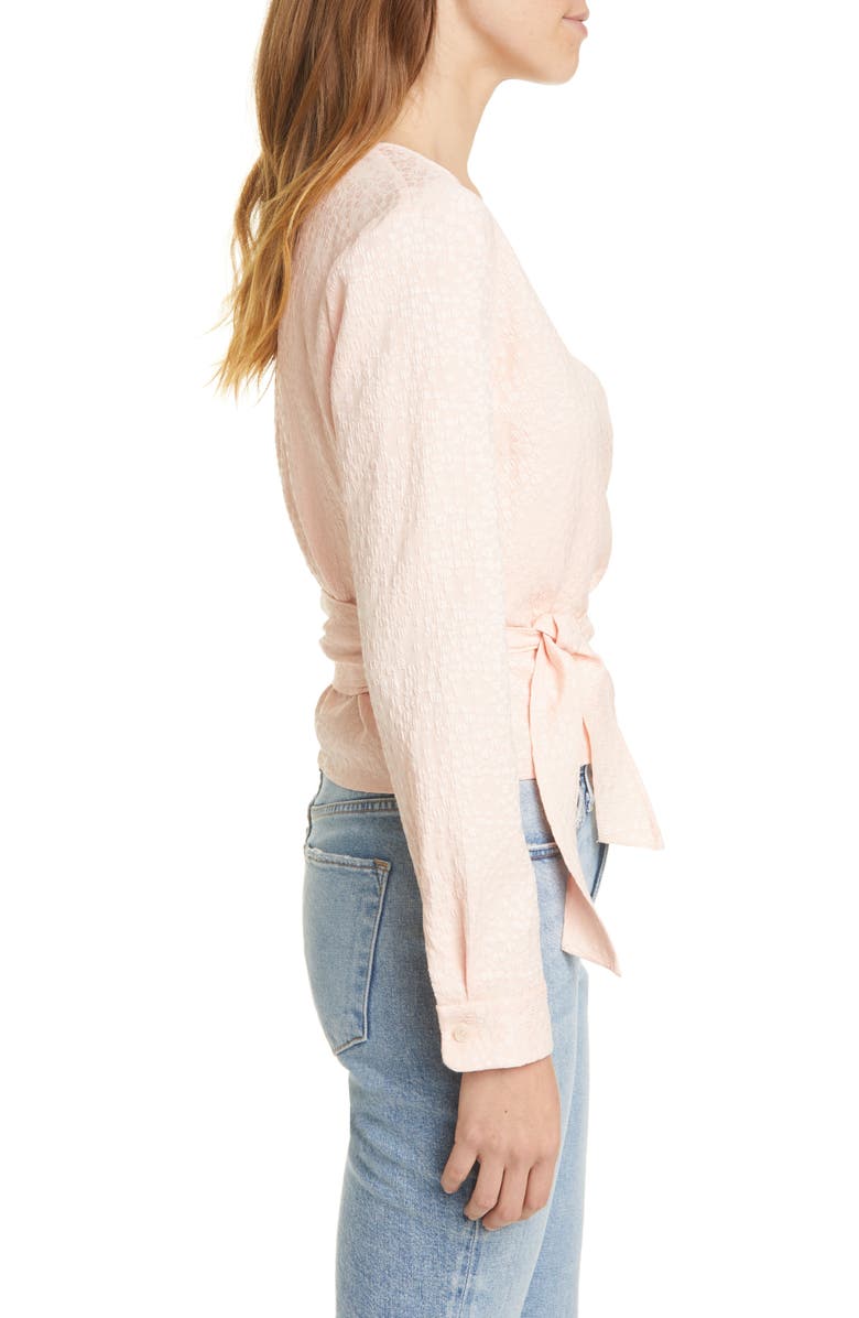 Samsøe Samsøe Luna Floral Jacquard Wrap Blouse, Alternate, color,