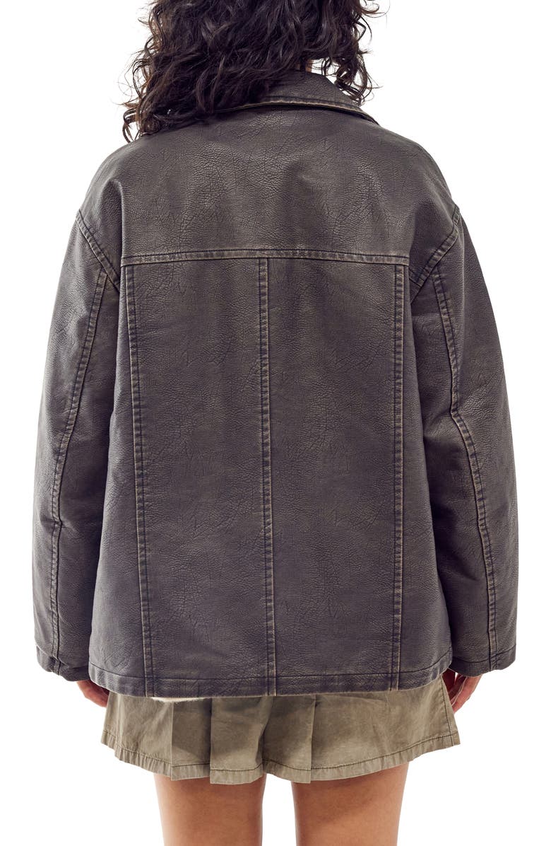 BDG Urban Outfitters Wadded Faux Leather Jacket, Alternate, color,