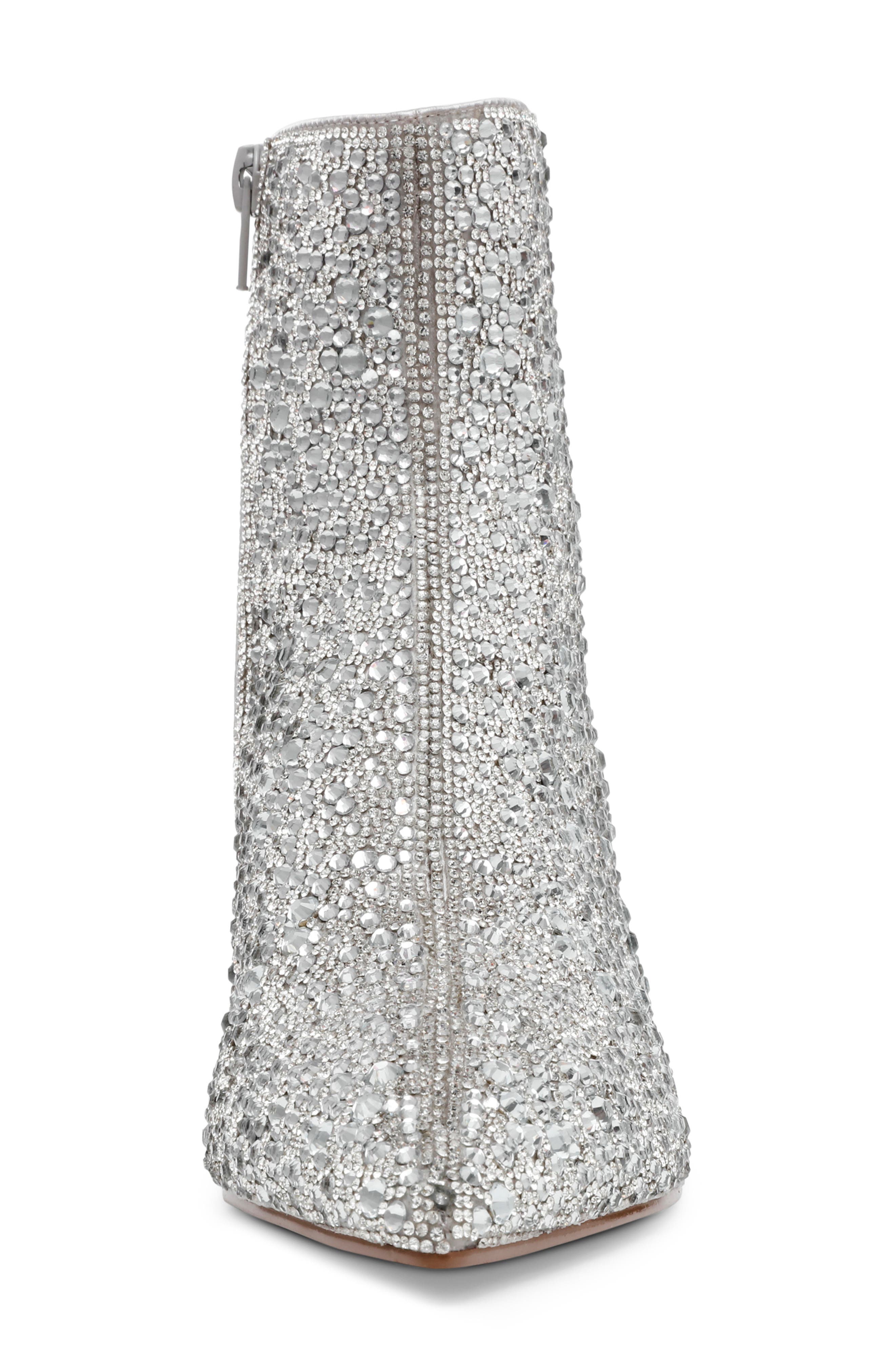 Betsey Johnson Ash Embellished Pointed Toe Kitten Heel Bootie, Alternate, color, 