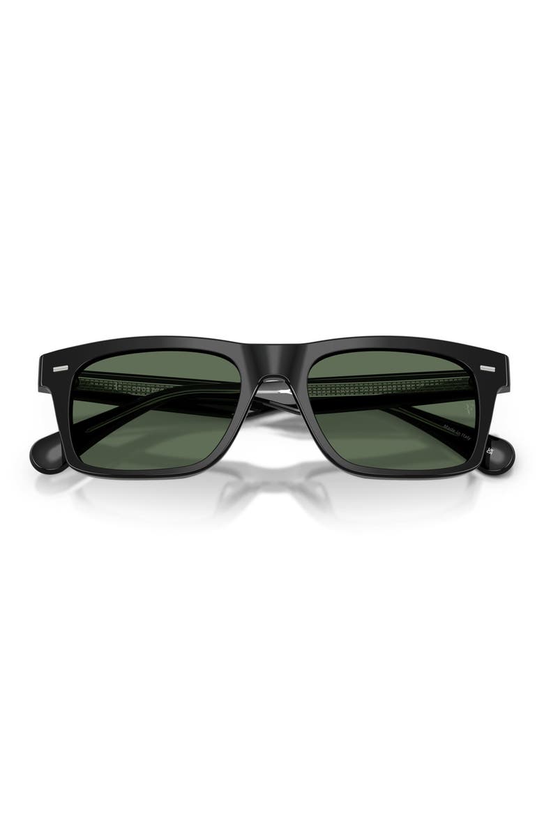 x Roger Federer Mr. Federer 55mm Polarized Rectangular Sunglasses, Alternate, color, BLACK / G-15 POLAR