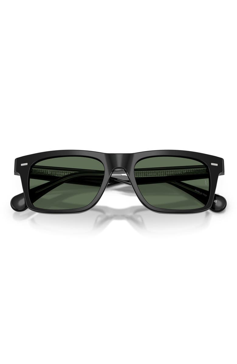 Oliver Peoples x Roger Federer Mr. Federer 55mm Polarized Rectangular Sunglasses, Alternate, color, Black / G-15 Polar