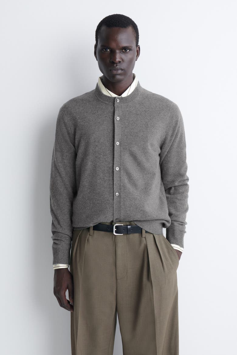 Cashmere Cardigan, Main, color, GRAY MÉLANGE