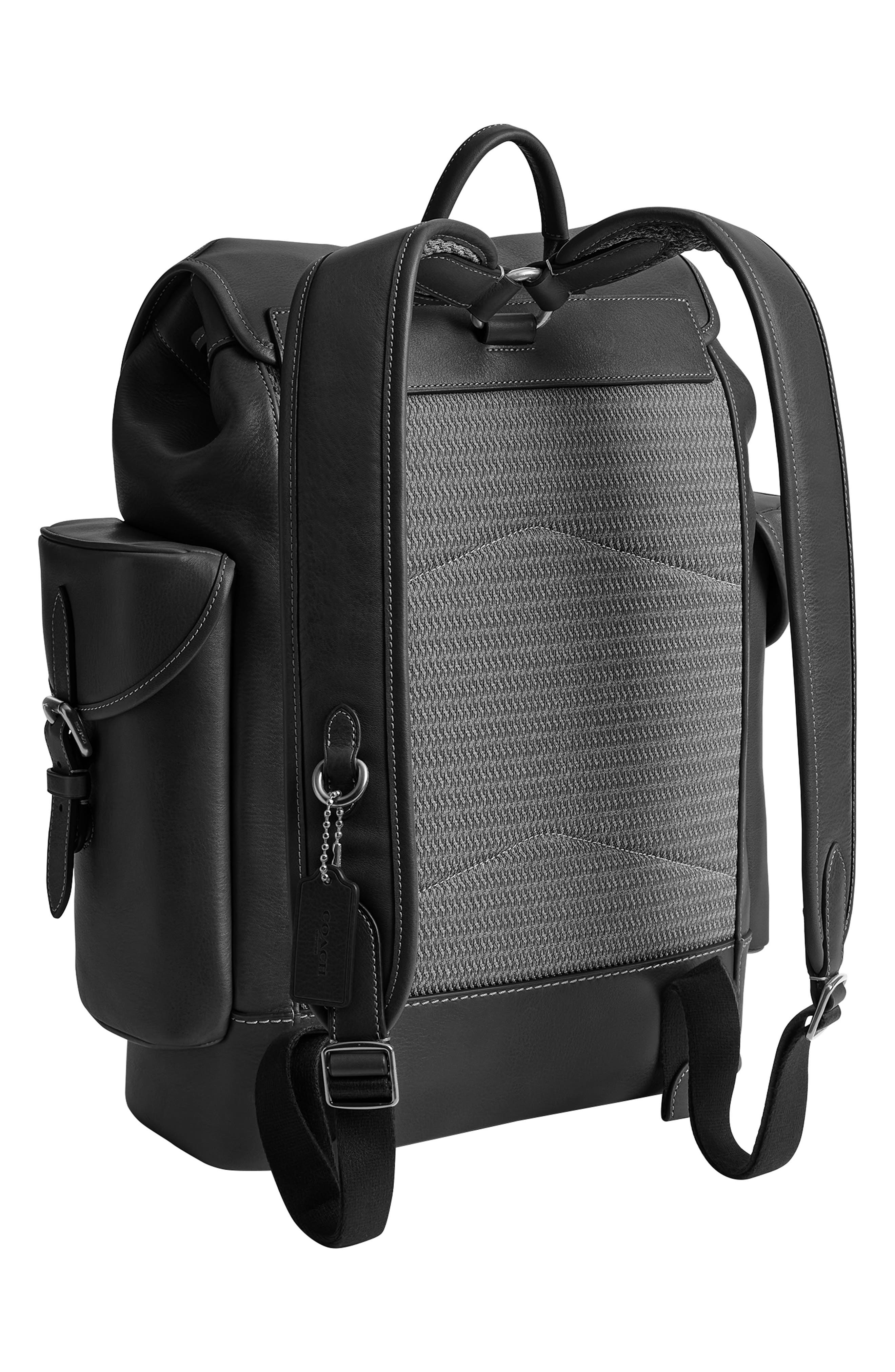 COACH Hitch Leather Backpack, Alternate, color, 