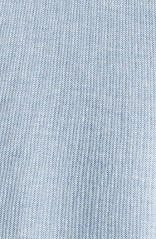 Nordstrom Solid Pima Cotton Piqué Button-down Shirt In Blue Skyway Heather