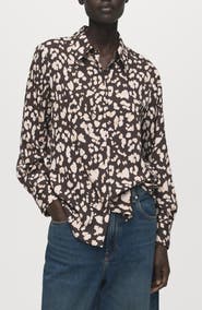 MANGO Dot Print Button-Up Shirt