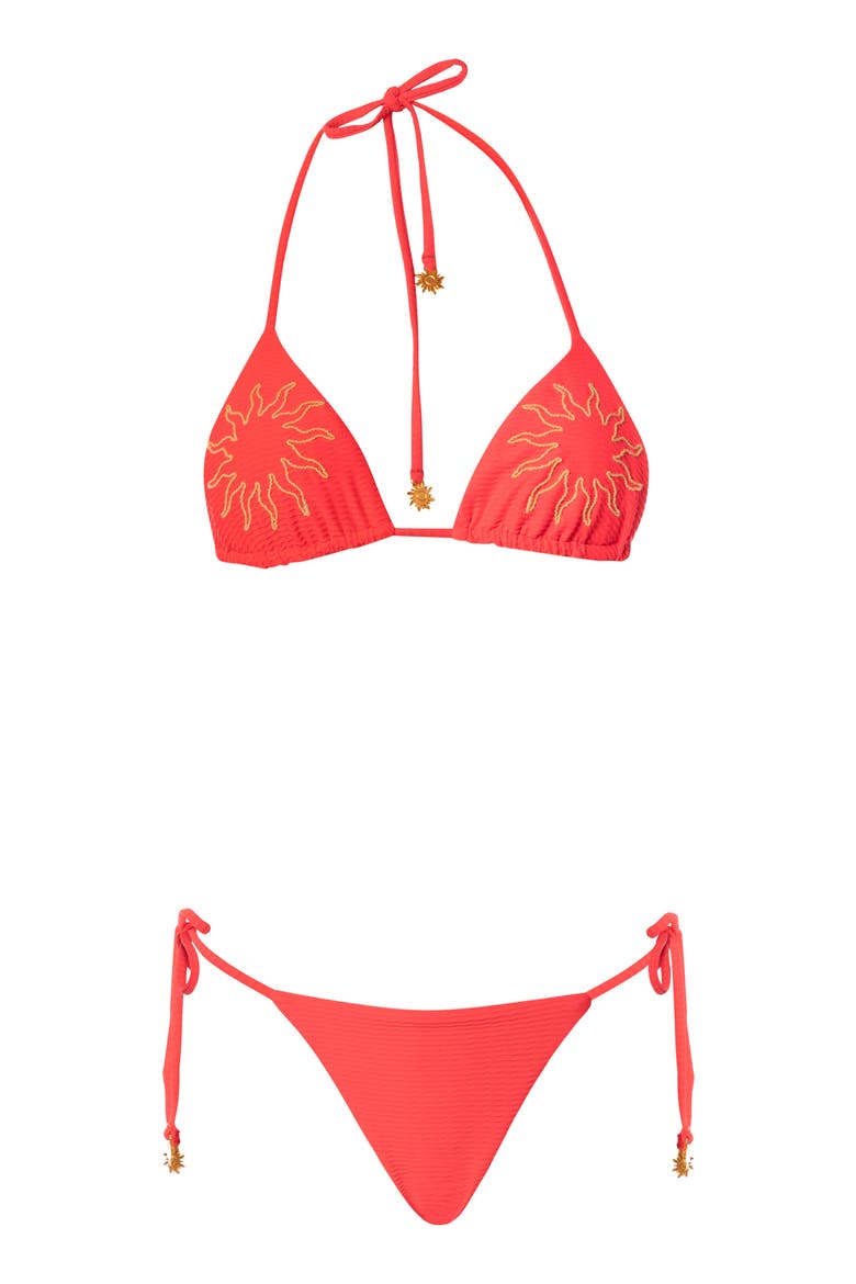 Sunset Punch Balmy Reversible Bikini Top, Alternate, color, BRIGHT RED