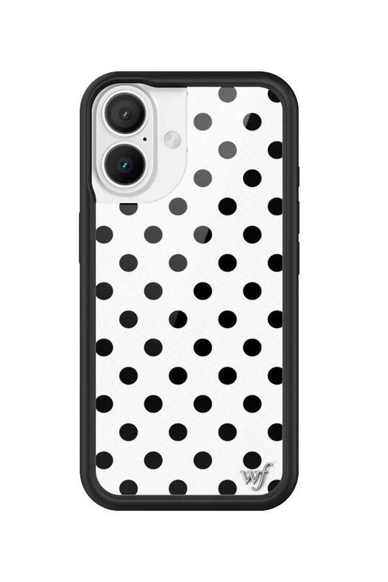 Polka Dot | White and Black iPhone Case, Alternate, color, White