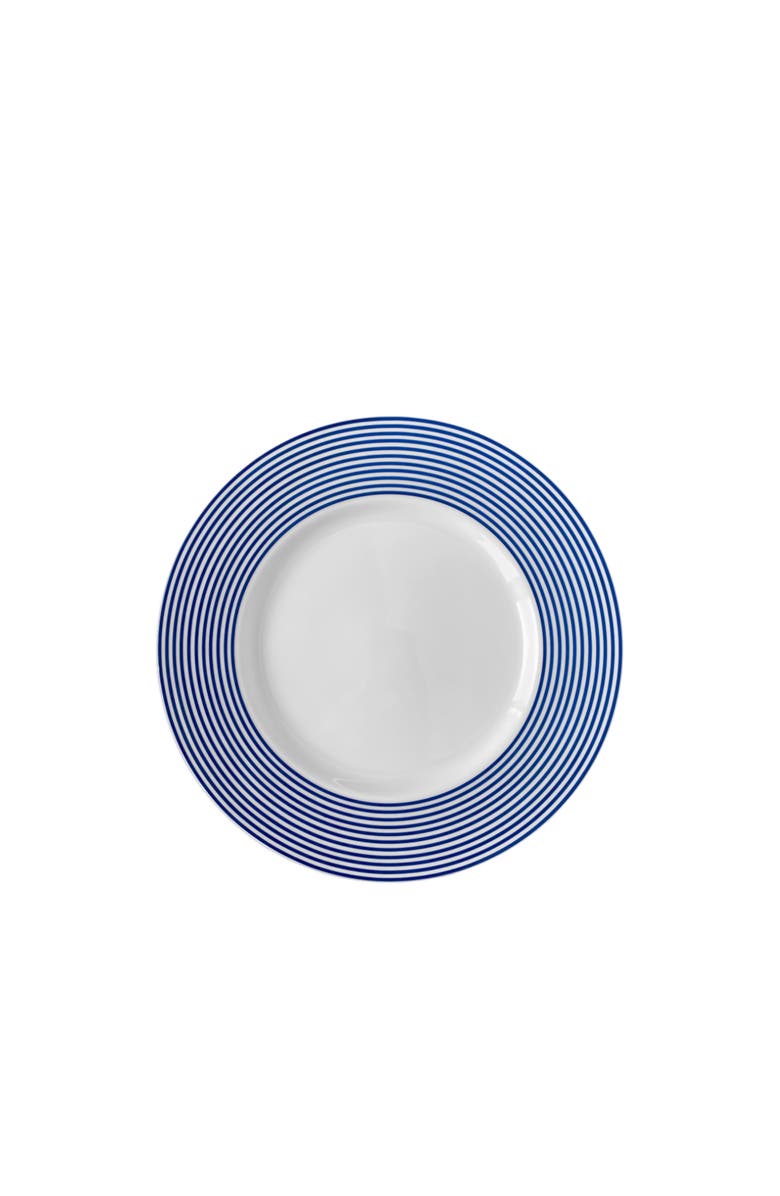 Caskata Newport Stripe Rimmed Salad Plate - Porcelain - Set 4, Main, color, Blue