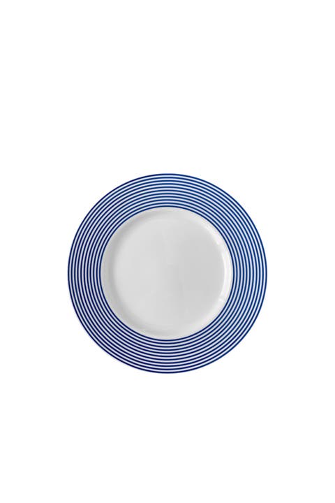 Newport Stripe Rimmed Salad Plate  - Porcelain - Set 4