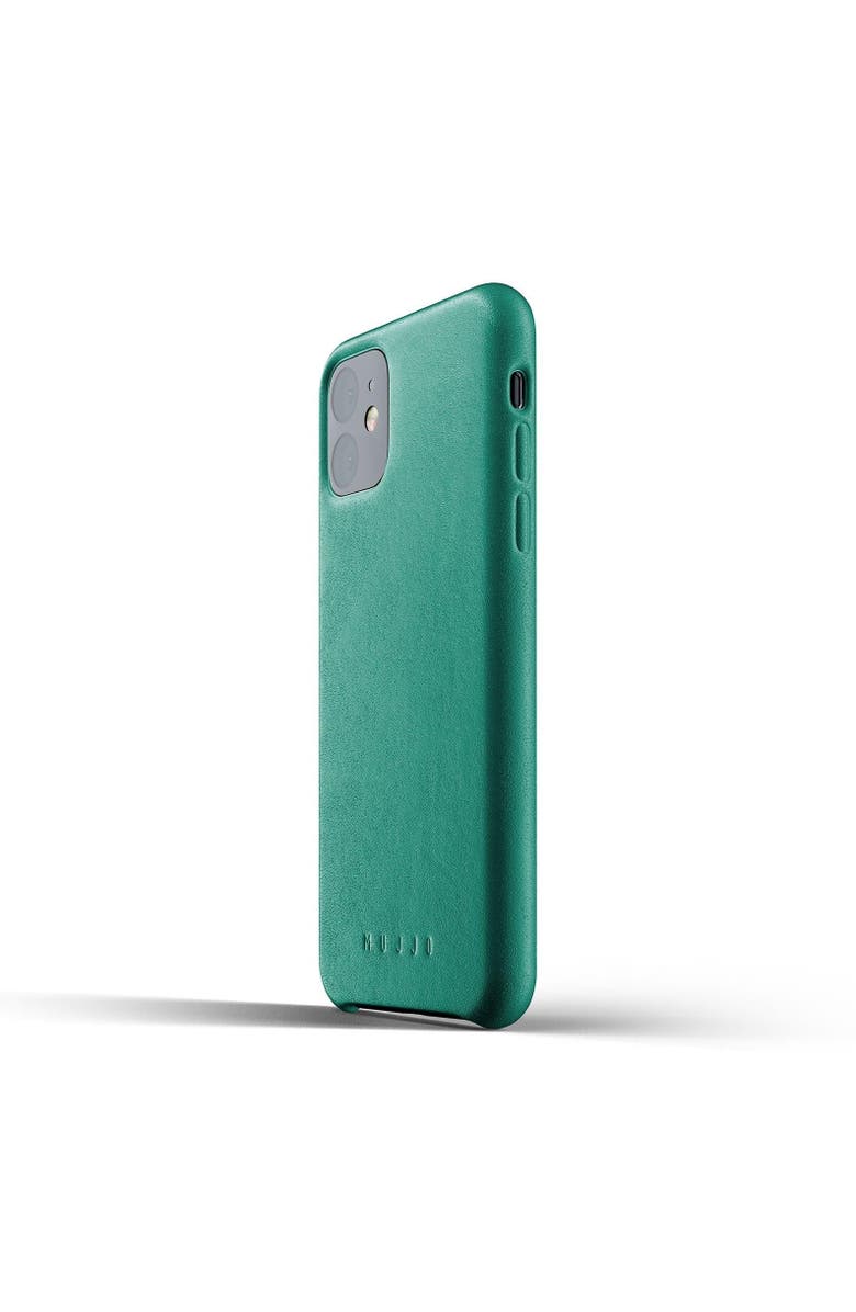 MUJJO Full Leather Case for iPhone 11, Alternate, color, Green