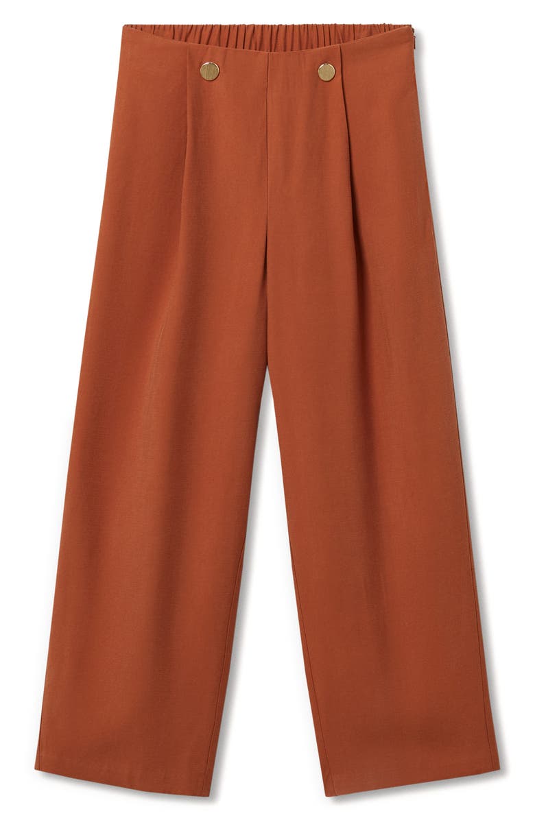 MANGO Button Detail Crop Pants, Alternate, color, 