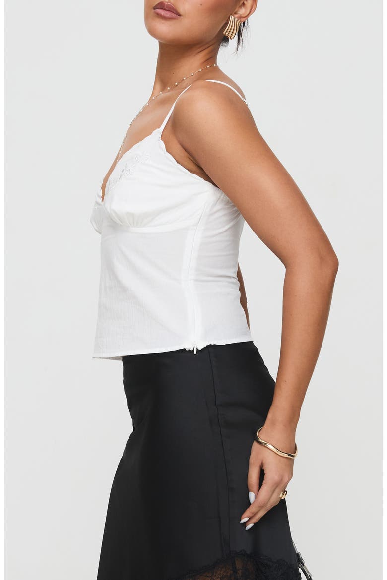 Aruba Embroidered Cotton Camisole, Alternate, color, WHITE