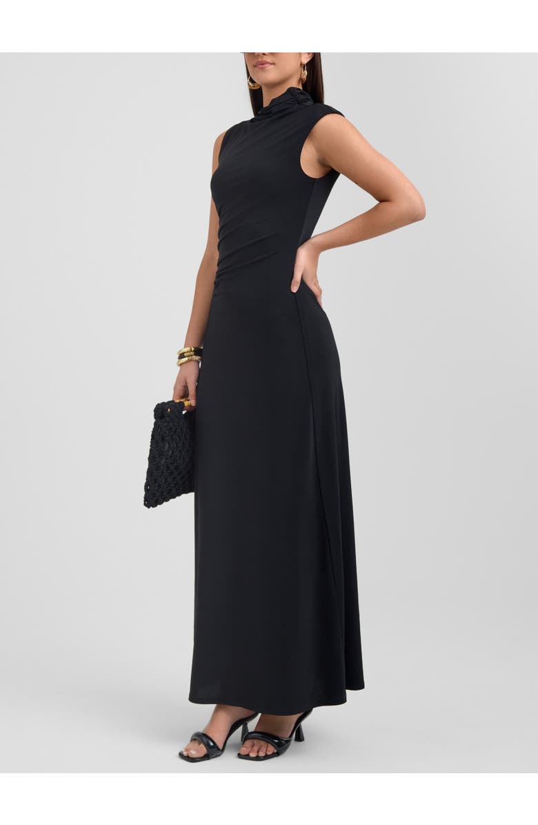 RACHEL Rachel Roy Ramy Mock Neck Maxi Dress, Alternate, color, Black