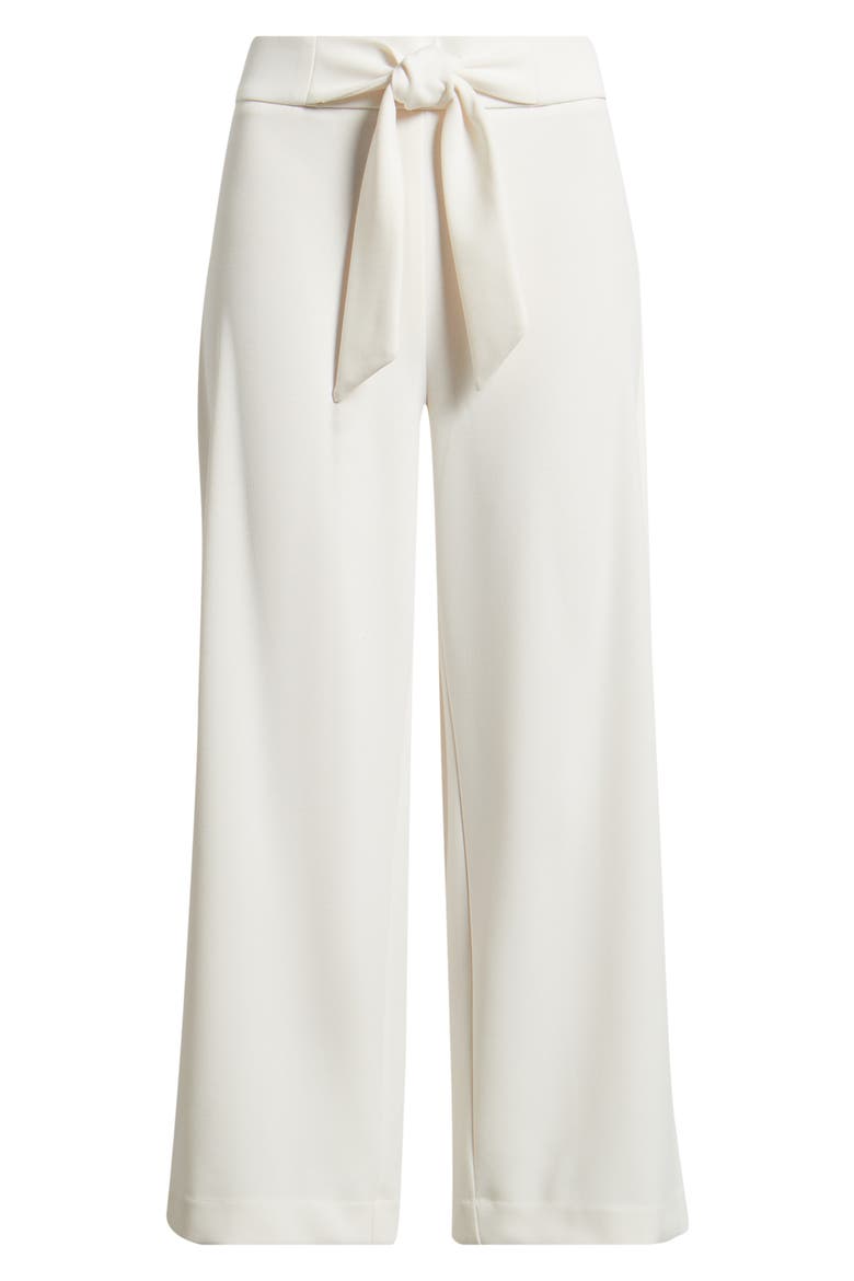 Tie Front Pull-On Wide Leg Crop Pants, Alternate, color, WHITE DOVE
