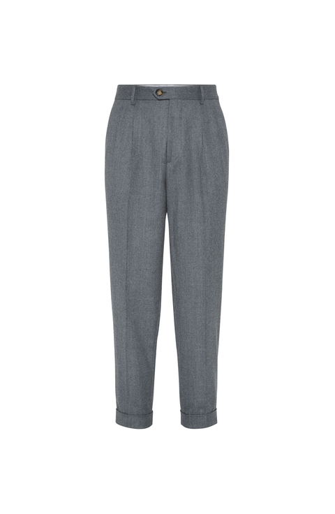 Leisure fit trousers with double pleats