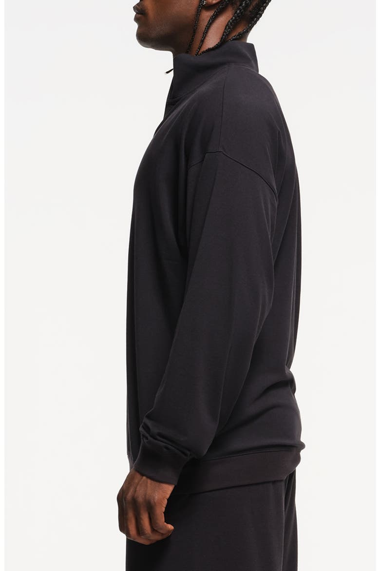 Jersey Lounge Quarter Zip Pullover, Alternate, color, OBSIDIAN