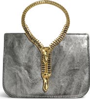 Alexis Bittar Zipper Leather Top Handle Clutch