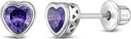 In Season Jewelry Cubic Zirconia Birthstone Heart Earrings
