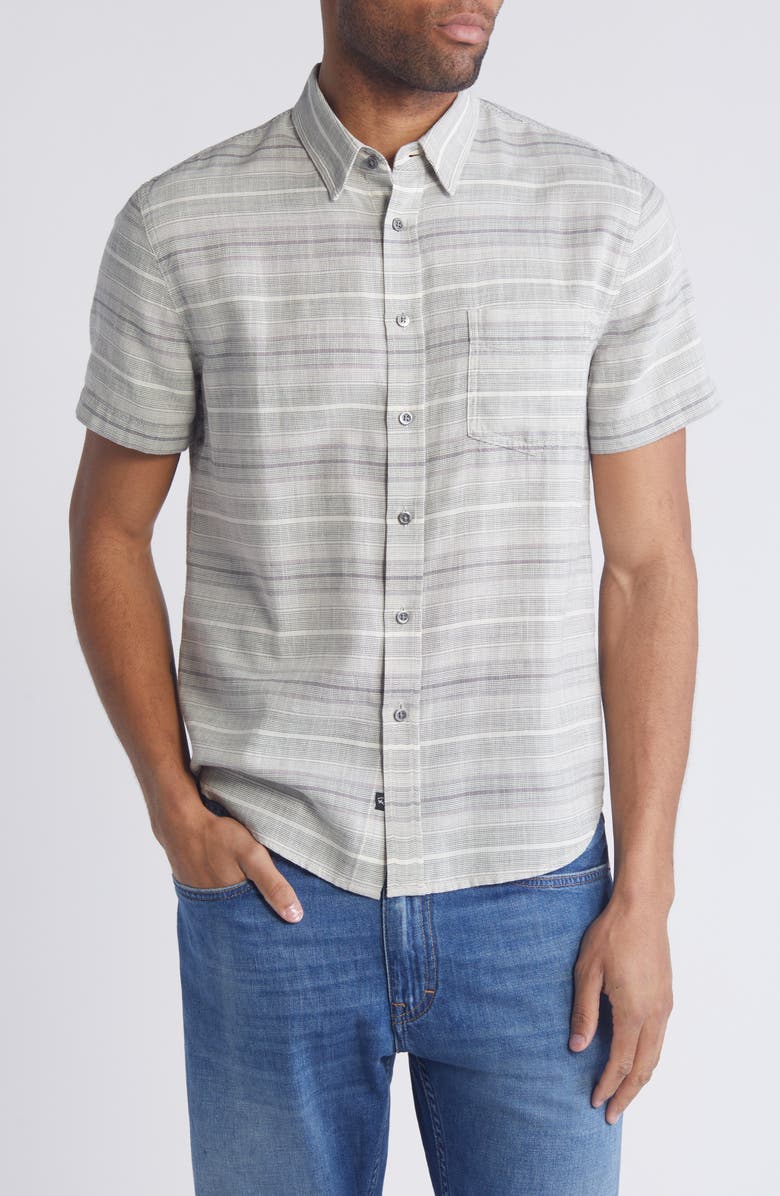 Rails Fairfax Regular Fit Stripe Short Sleeve Cotton Button-Up Shirt, Main, color,