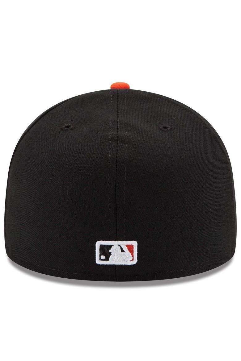 Men's New Era Black/Orange Baltimore Orioles Road Authentic Collection On-Field 59FIFTY Fitted Hat, Alternate, color, BLACK