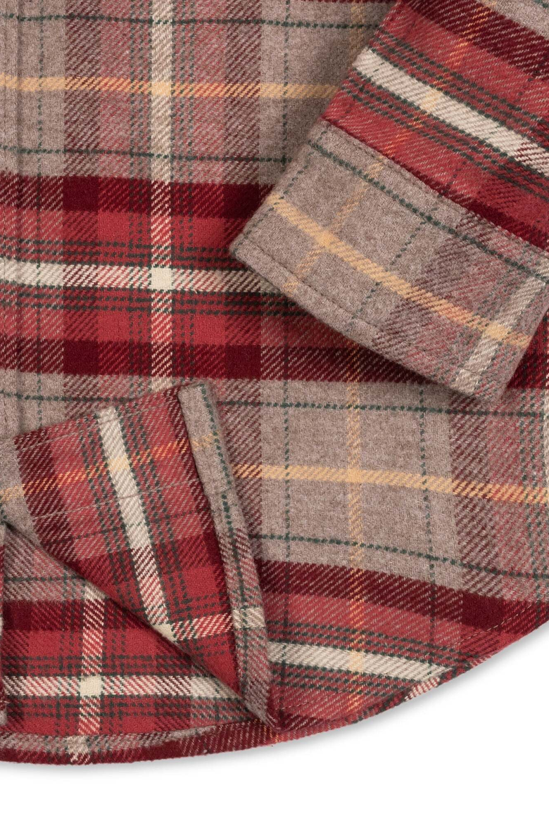 Kids' Organic Flannel Button Down Shirt, Alternate, color, Rosy Taupe Plaid