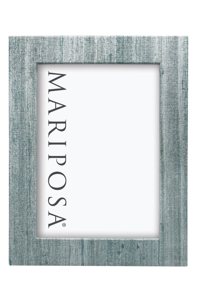 Mariposa Capri Faux Grasscloth 5 x 7-Inch Picture Frame, Alternate, color, Aqua