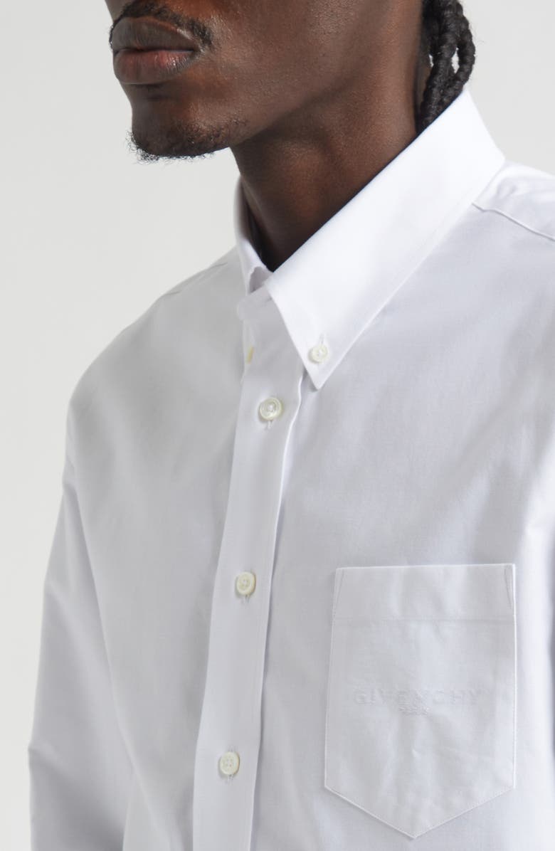 Givenchy Classic Fit Cotton Oxford Button-Down Shirt, Alternate, color, White