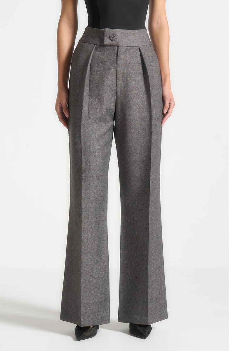 Manière De Voir Elsa High Waisted Tailored Trousers, Alternate, color, Grey Marl