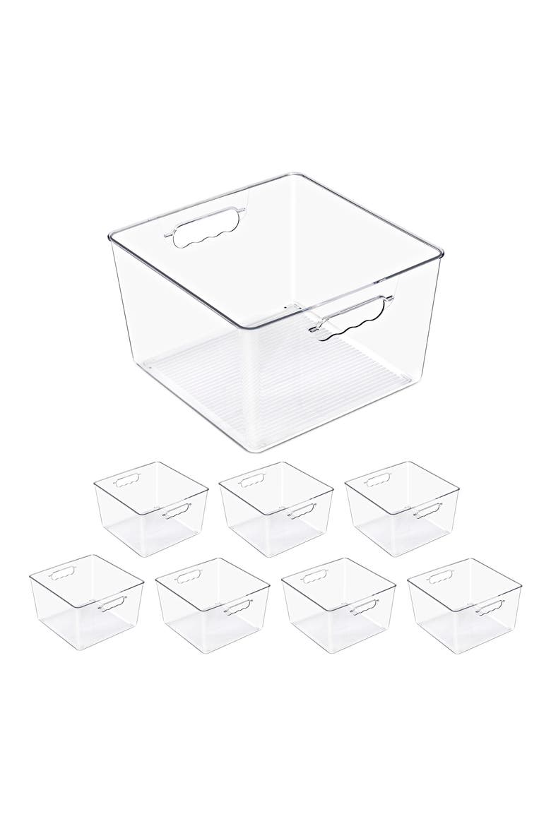 8-Pack Large Square Storage Bins, Main, color, NO COLOR