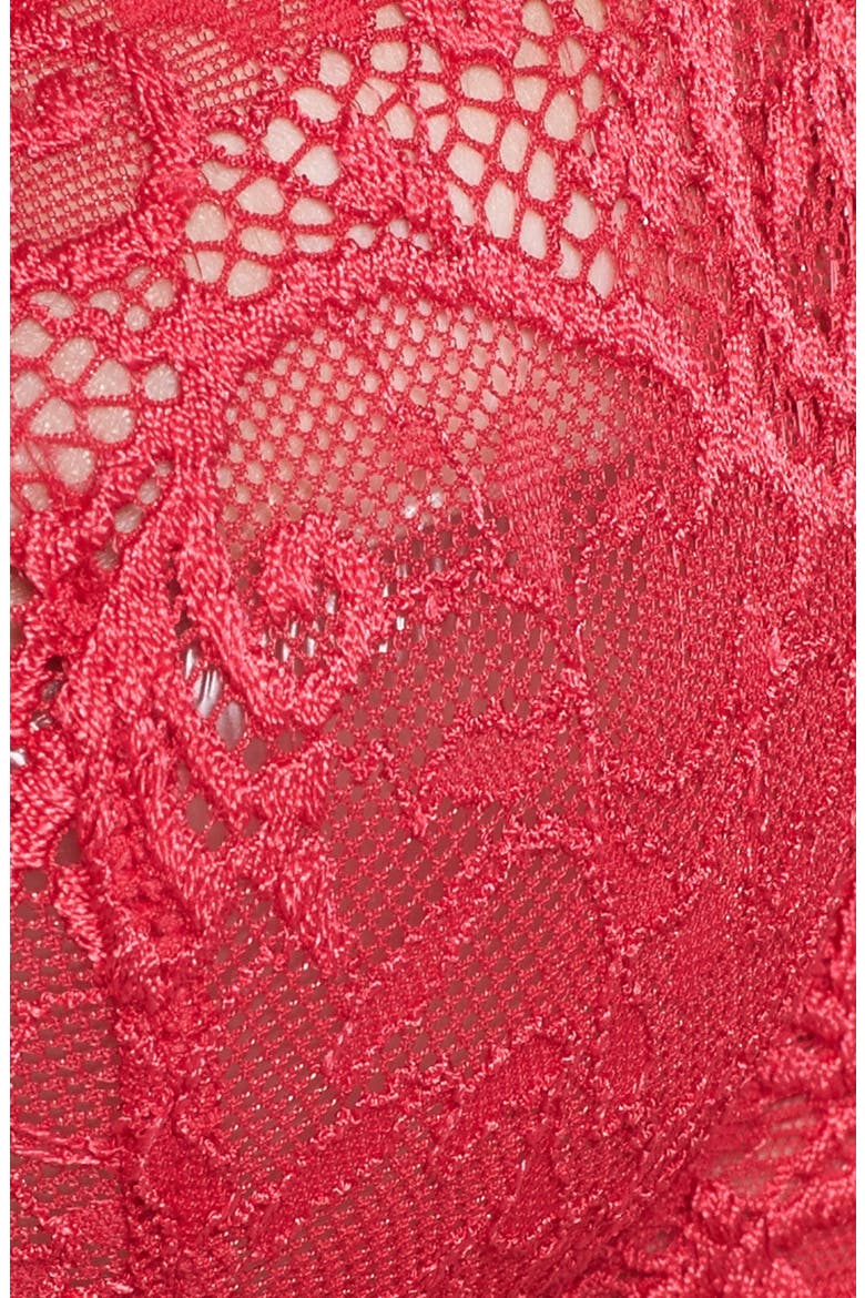 'Celeste' Underwire Demi Plunge Bra, Alternate, color, POPPY RED