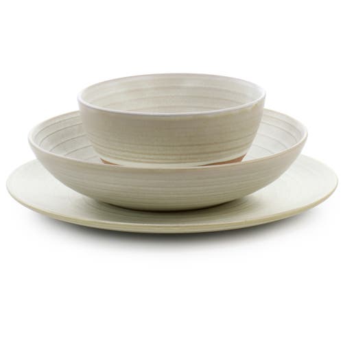 Gibson Elite 12 Piece Dreamweaver Round Earthenware Dinnerware Set In White