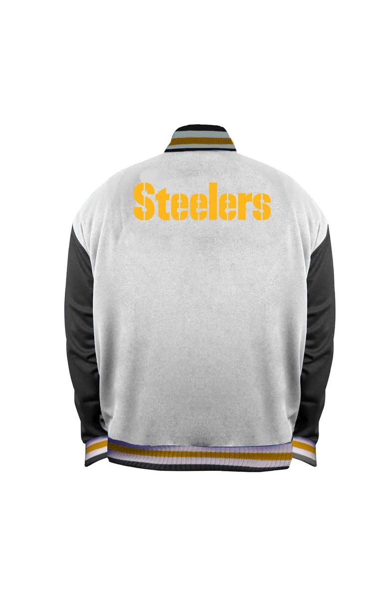 Mitchell & Ness Women's Mitchell & Ness White Pittsburgh Steelers Plus Size Full-Snap Satin Jacket, Alternate, color, White