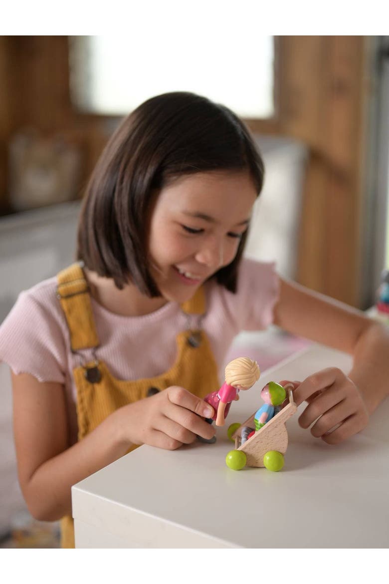 Little Friends Mom Melanie and Baby Liam Dollhouse Figures with Stroller, Alternate, color, Multi