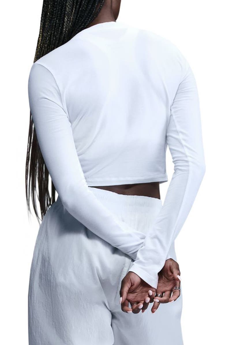 Nike Sportswear Chill Knit Slim Long Sleeve Crop T-Shirt, Alternate, color, White/ White