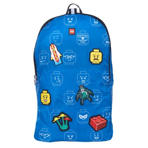 Minifigure Packable Backpack W/ 6 Patches