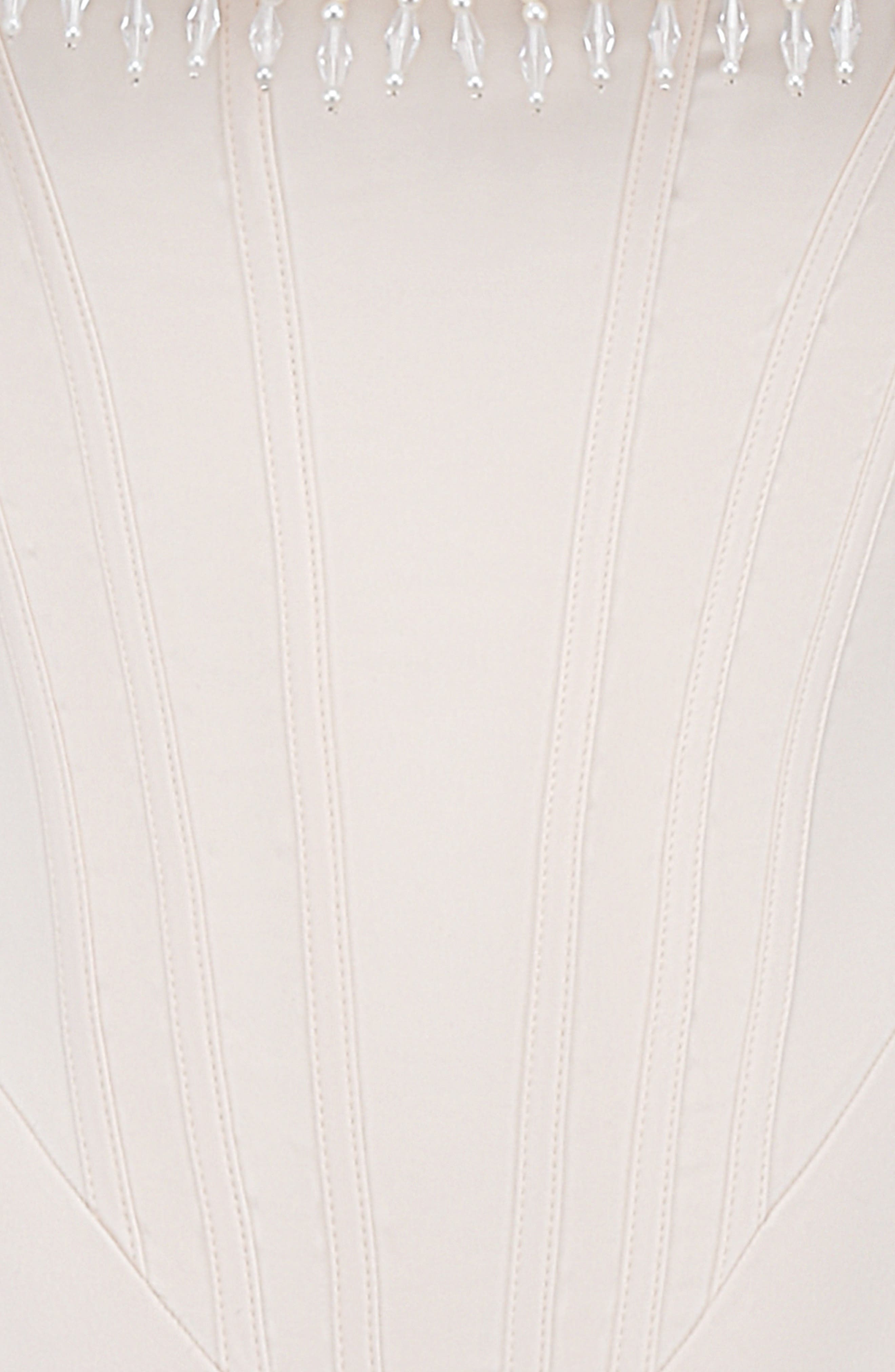 nalita imitation pearl trim strapless midi cocktail dress Nalita Imitation Pearl Trim Strapless Midi Cocktail Dress (Women)